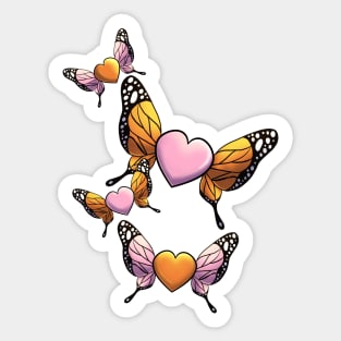 Butterfly Hearts Sticker